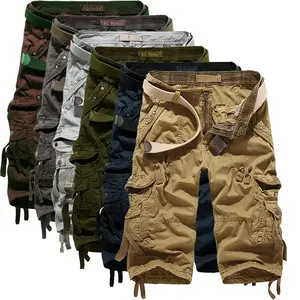 2026 Men's Summer Camouflage Cargo Shorts | Loose Plus Size Multi-Pocket Mid-Length Casual Shorts | Black Cotton Daily Outdoor Streetwear Pants
