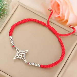 Dawapara Witch Knot Charm Bracelet for Women Celtics Knot Protection Amulet Bead Chain Stainless Steel Witchcraft Wiccan Jewelry