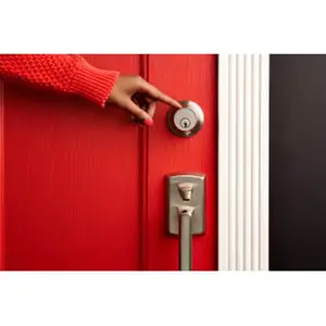 Level C-L12U Smart Keyless Entry Deadbolt, Reversible Round Satin Nickel Smart Door Lock for Right-Handed Doors