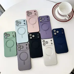 Magnetic MagSafe Protective Cover & Casing for iPhone 17 Pro Max - Wireless Compatible, Lens Glass Protector, Metallic Anti-Fingerprint Paint, Shock Resistance, Elegant Durable Frame, Fits iPhone 13-17 Mobile Phone Accessories