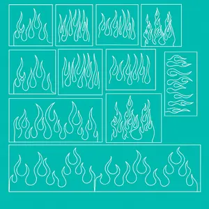 Ultimate Flames Airbrush Bundle – 11-Piece Multi-Style Flame Stencil Set for Advanced Nail Art