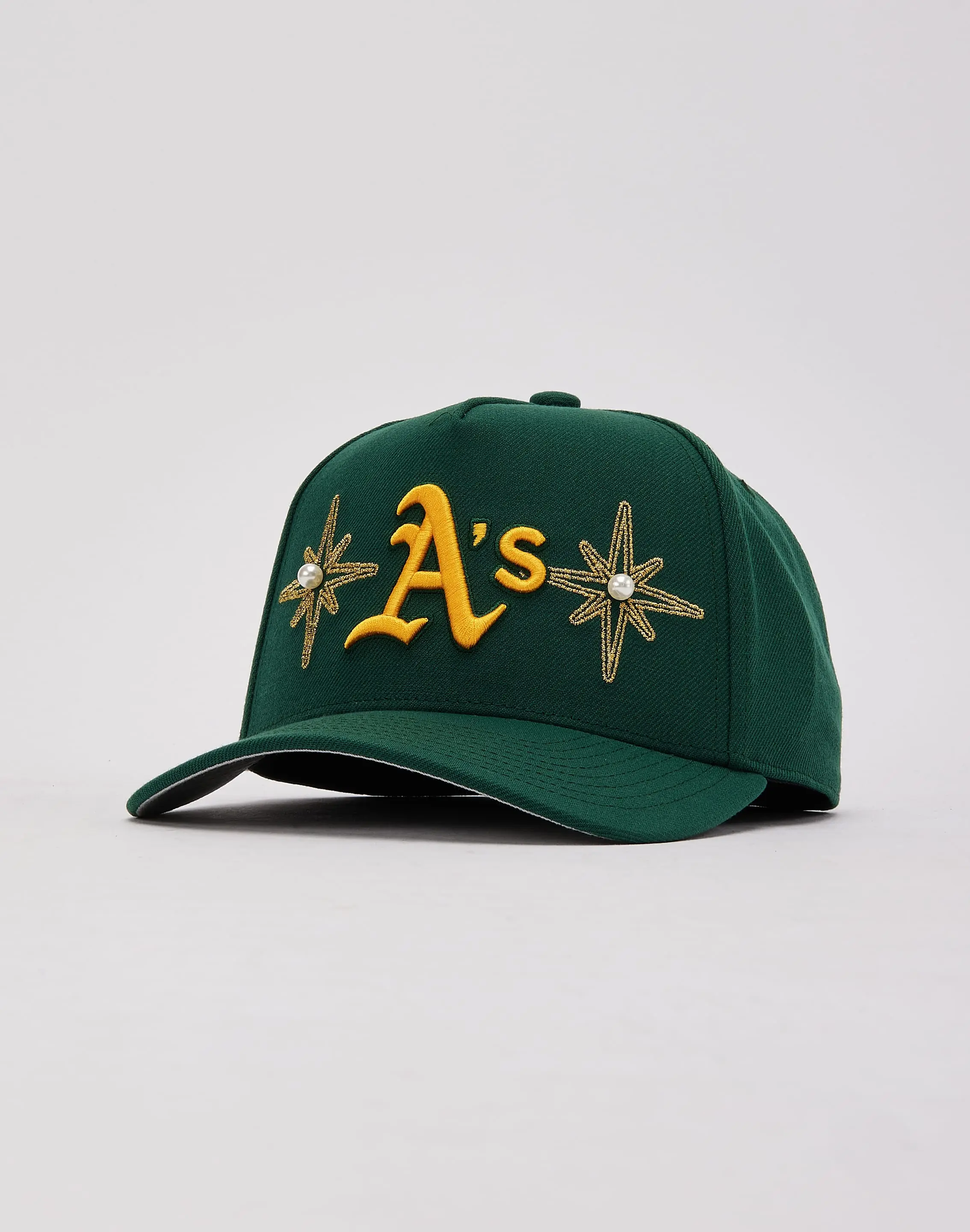Mens Mitchell & Ness MLB Athletics Star Stones Pro Pinch Snapback Hat