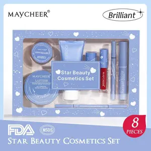 8-Piece Makeup Set, Mascara, Powder, Lipstick, Eyeliner, Natural Look, Waterproof, Sweatproof, Perfect for Gifts, Makeup Gift Sets, 331.6g, Cosmetic Makeup Set