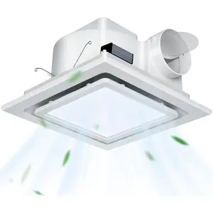 12" Ultra Quiet Bathroom Exhaust Fan with 6500K LED Light, 1.0 Sone 120 CFM, 10x10 Mount, 1500 LM Ceiling Ventilation Fan, Energy Efficient (6500K LED-W)