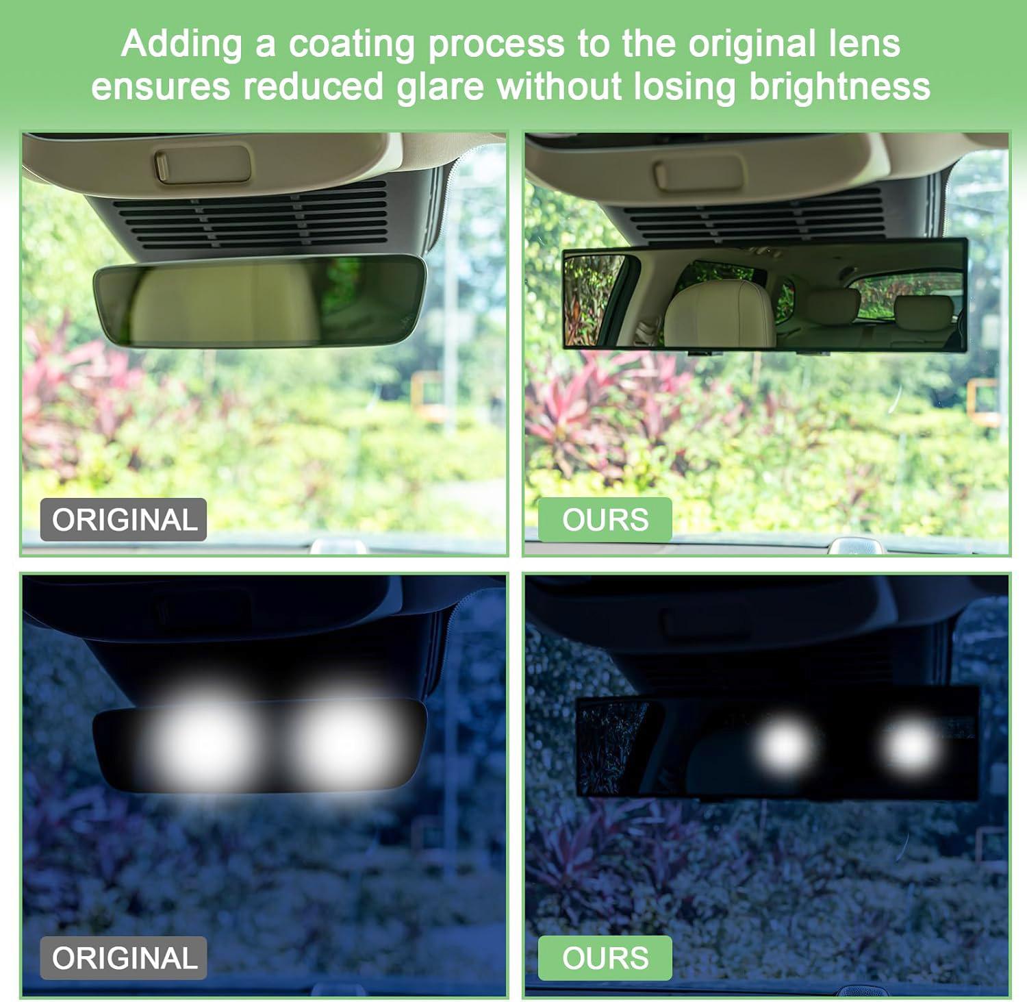 Universal Blind Mirror, Panoramic ConvexCar Rearview Mirror, 11.81 Inch Real View Mirror for Car SUV, Trucks ,  Reversible Passengers, High-Quality Glass Anti-Fall Design, Easy Install Rearview Mirror