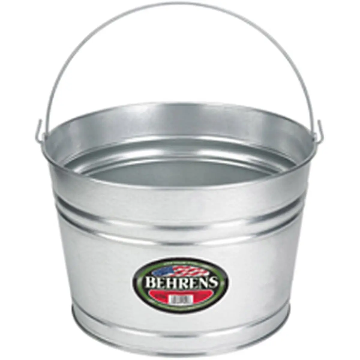 212 MAIN Durable Metal Pail - Behrens C17GS Model, 4.25 gal Capacity, 9x13x13 in Dimensions, Offset Base, Wire-Reinforced Rim, Rodent-Proof, With Handle, for Household Cleanup, 2.2 Lbs