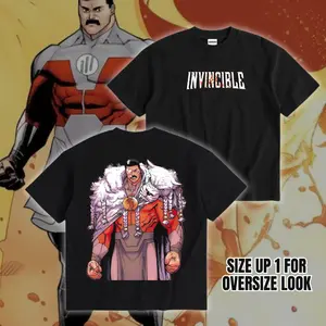 Thragg The Conqueror Viltrumite War - Invincible Comic Double Printed Lightweight comic Tee TV Series Graphic Tee T-Shirt graphic tees super anti hero fan ,perfect for streetwear gift for all, dailywear outfit