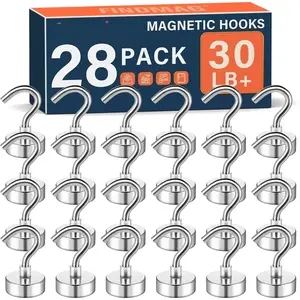 Magnet Hooks, 30 LB Neodymium Magnetic Hooks for Cruise Cabins, Strong Metal Hooks for Cruise Ship Walls, Locker, Toolbox, Storage, Grill, Towel, Magnetic Ceiling HooksQuesear