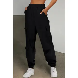 Pocketed Elastic Waist Active Joggers