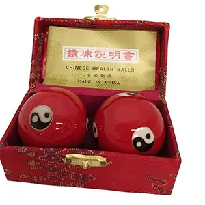 THY ARTS Baoding Balls Chinese Health Massage Exercise Stress Balls - Red Yinyang #2