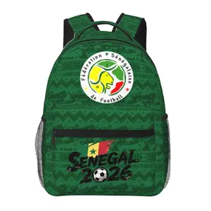 Big Capacity Soccer2026 Travel Backpack Sturdy Laptop 2026 World Football Bag Carry On Senegal Team Anime Backpack Funny Cartoon Casual Daypack Office Work Bag for Colleagues, Anniversaries & Holiday Presents