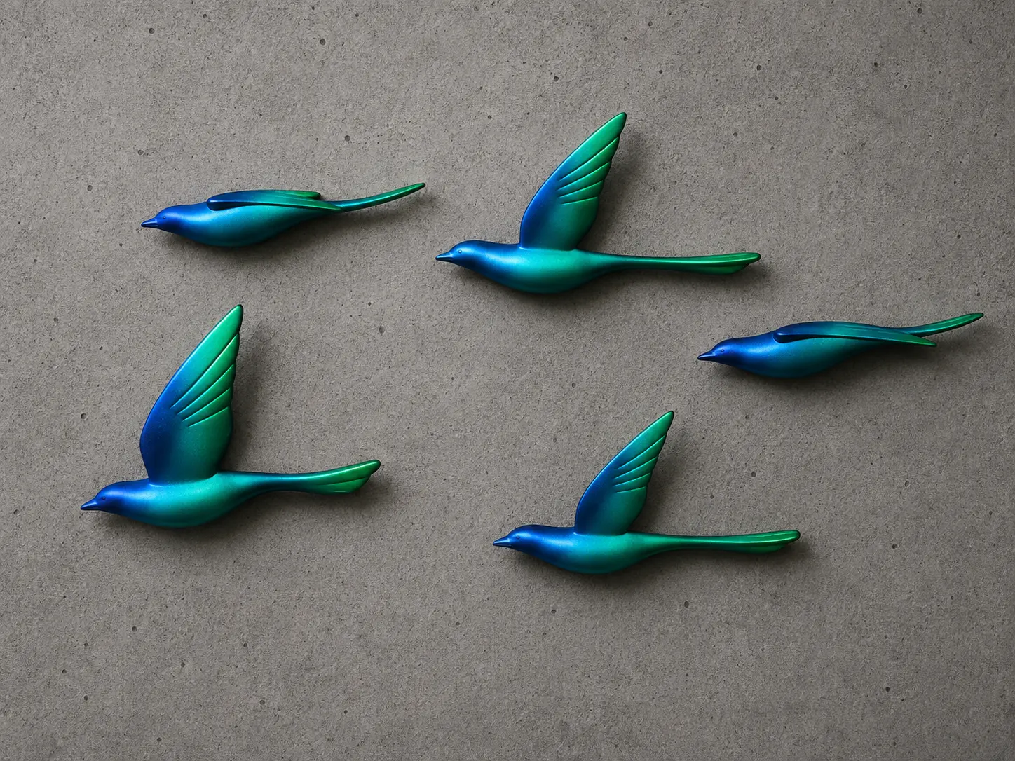 Flying Bird Metal Wall Sculpture Set - Modern, Minimalist Flock Home Decor for Hanging Wall Accent