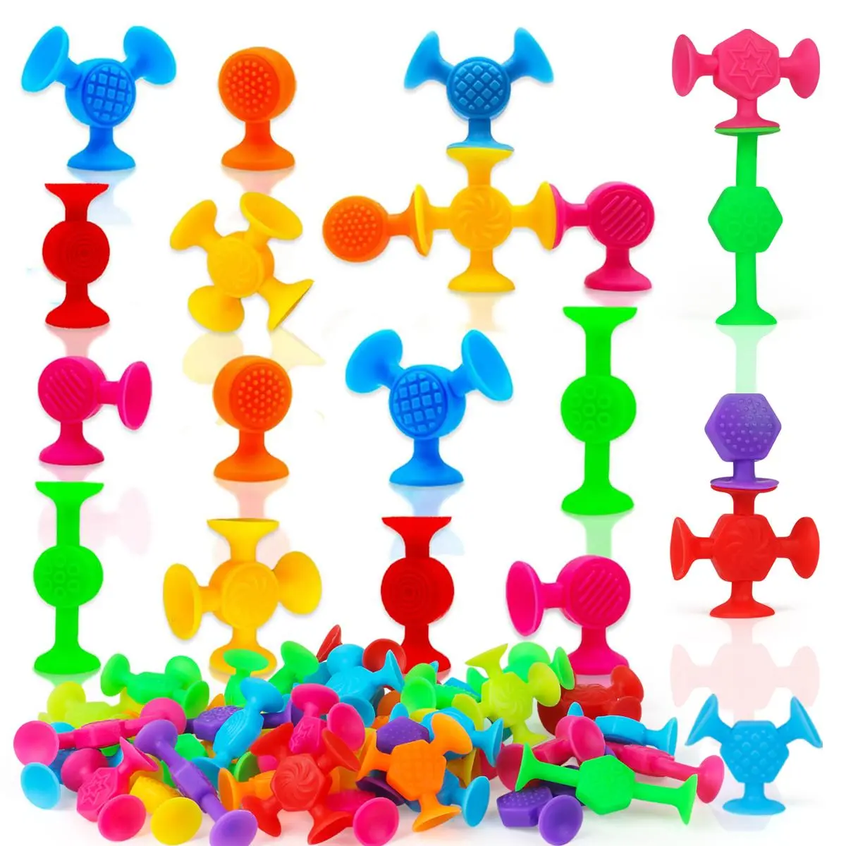 Random Color Suction Cup Building Toy, 100pcs Colorful Stacking Game Tower Stack Game Sensory Toy for Color Cognition, Creative Birthday Gifts, Silicone Stacking Cups, Stem Building Blocks, Block Set