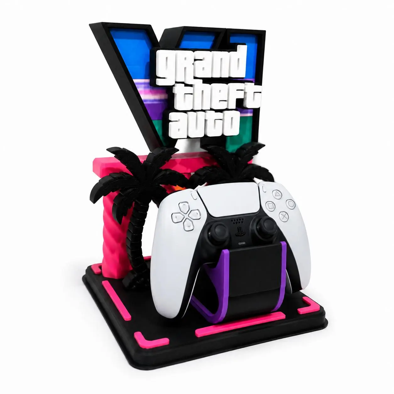 3D Printed Dual Controller Holder, Gaming Accessory for PS5 & Xbox Controllers