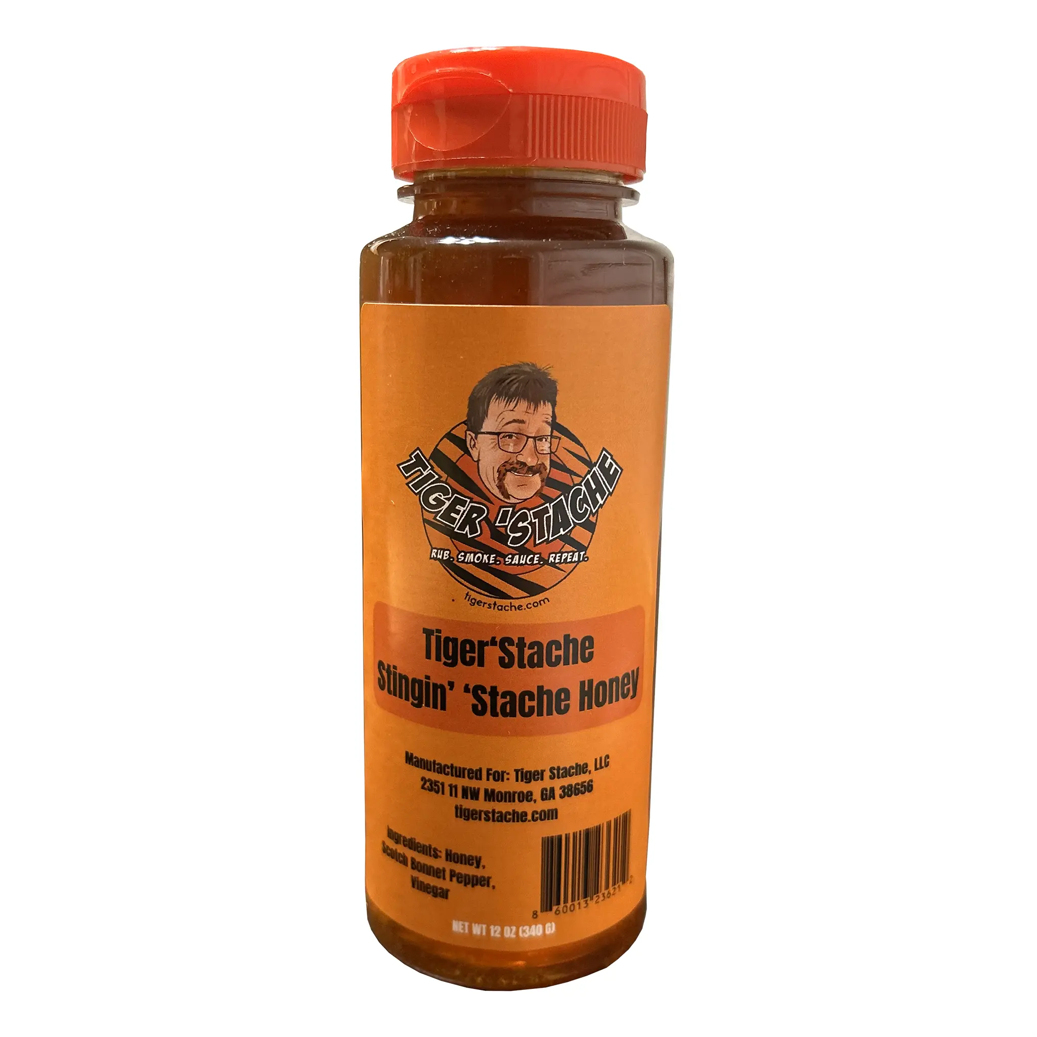 Tiger'Stache Stingin' 'Stache Honey - Sweet Honey with Fire, Perfect for Drizzling, Glazing & Dipping, Natural Flavor, High-Quality Ingredients