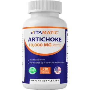 Vitamatic Artichoke Extract Vegetable Capsules 1000mg 240 Count - 10X Extract - Non-GMO, Gluten Free Supplement