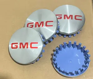 4x GMC 3.25in Sierra Yukon Denali Brushed Aluminum Wheel Center Caps 22837060