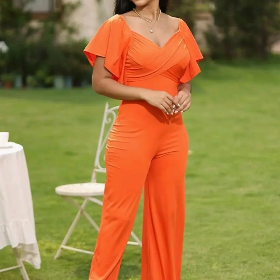 Orange Very Stretchy Jumpsuit