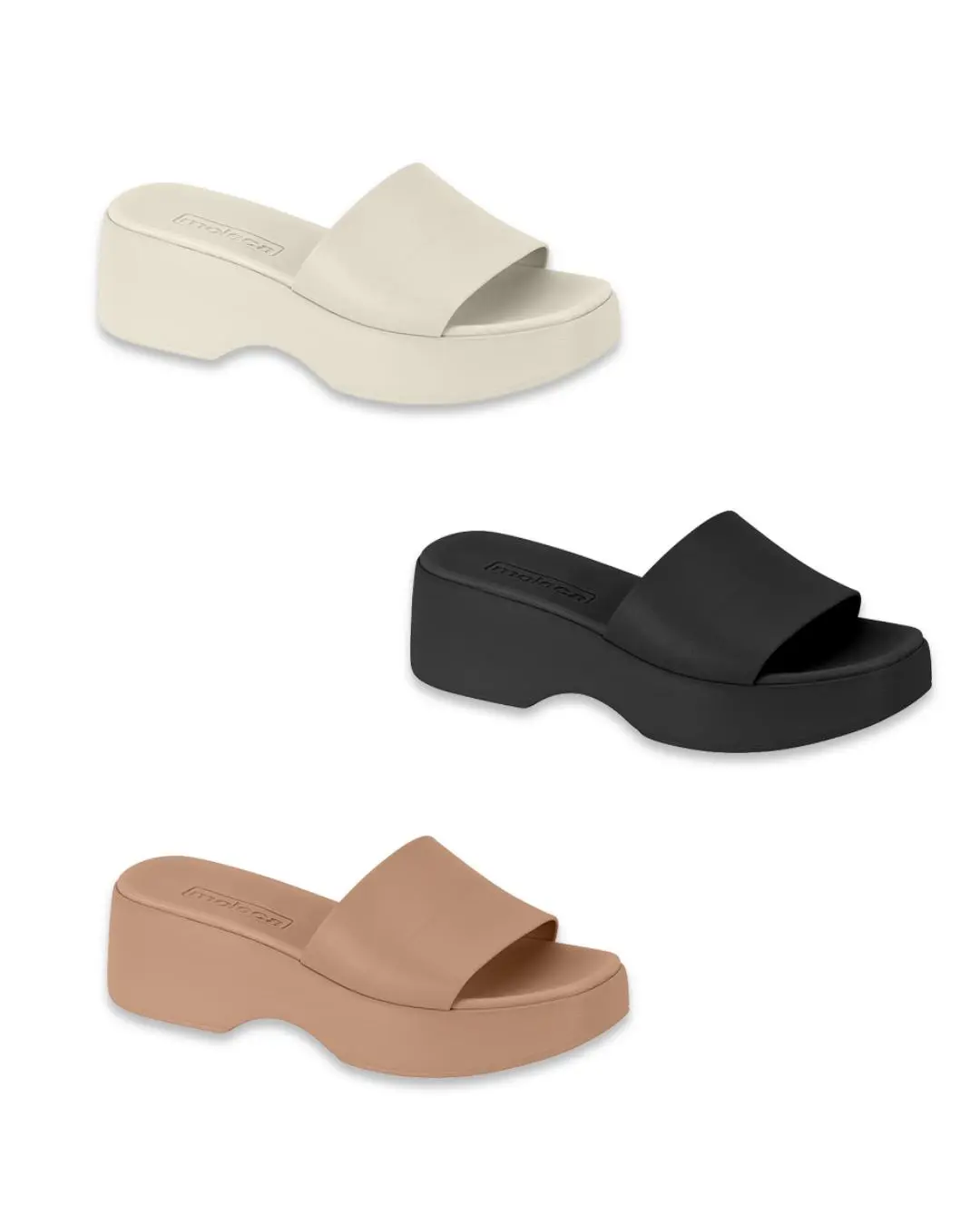 Moleca Women's Open-Toe Platform Slide Sandals with Gold Accent, Comfortable Walking Shoes for Daily Wear, Daily Wear Sandals, Casual Wear