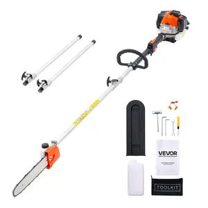 【Summervibes】VEVOR Gas Pole Saw, 25CC 2 Stroke Gas Powered Pole Saws with 12 in Cutting Bar, Cordless Tree Trimmer with 23 fl.oz Fuel Tank, 7 to 12 ft Extendable, Powerful Chainsaw for Tree Trimming Pruning