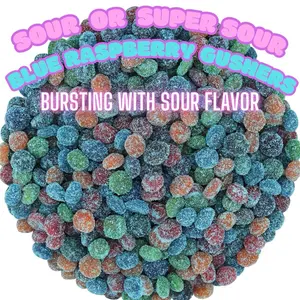 SOUR Blue Raspberry Blast Burst Gushers - Sweet Raspberry Flavor Candy Snack