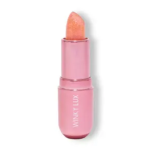 Winky Lux Pink Opal Balm - Shimmering Lip Balm in Pink Tube with Golden Finish
