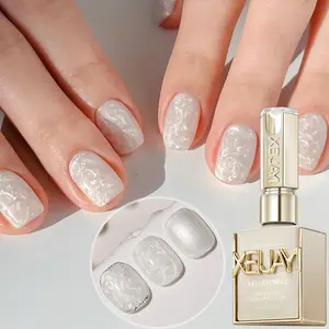 1PC 15ML Pearlescent White Thread Glue Fine Glitter Polarized, High Saturation, Alcohol-Free - Ideal for DIY Salon-Quality Manicures, Home Use & Women'S Gifts, Nail Art|Pearl Effect|Glossy Finish