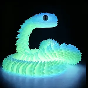 3D Printed Snake Toys, Flexible Articulated Fidget Snake for ADHD & Anxiety Relief & Relaxation, Cool Desk Pet Dopamine Decor for Boys Girls, Easter Basket Stuffers for Animal Collectors, Articulating Figurines