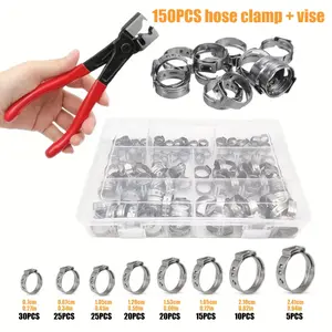 Adjustable Stainless Steel Hose Clamp Set, Tiger Claw Design, Suitable for Various Pipe Fixtures, Home Renovation, Gardening, Industrial Use