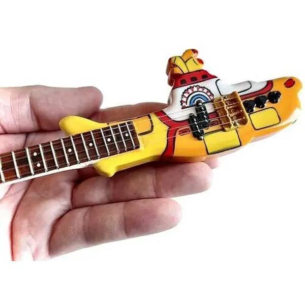 The Beatles 10" Size Vinyl Miniature Bass Guitar Replica Collectible Figure, Gifts for Music Fans, Display-Worthy Entertainment Figurine, Tv Movie