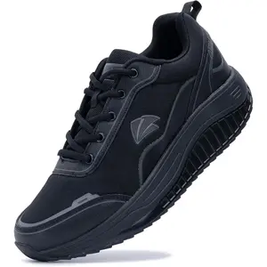 Men Orthopedic Walking Shoes, Wide Width Tennis Sneakers with Arch Support, Non Slip Shock Absorbing Orthotic Shoes for Plantar Fasciitis Heel Pain Daily Wear