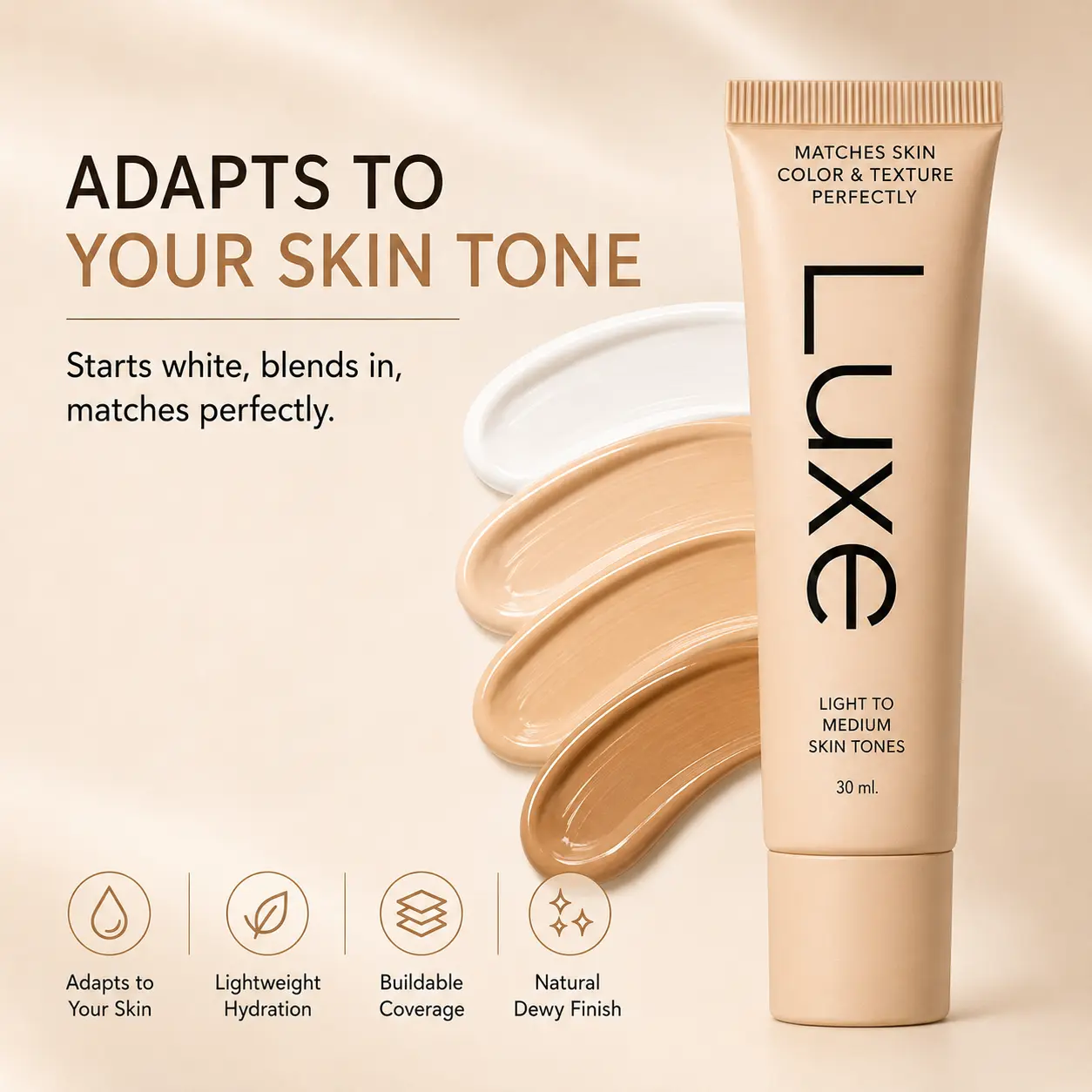 TikTok’s Favorite Color-Changing Foundation — Buildable Coverage + Natural Glow, Your New Everyday Magic Base!