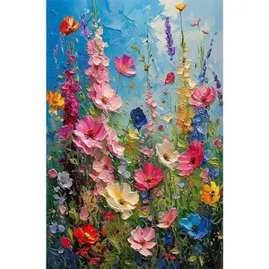 1PCS Diamond Painting Kit Colorful Flowers DIY Rhinestone Embroidery Arts Craft for Home Wall Decor Gift