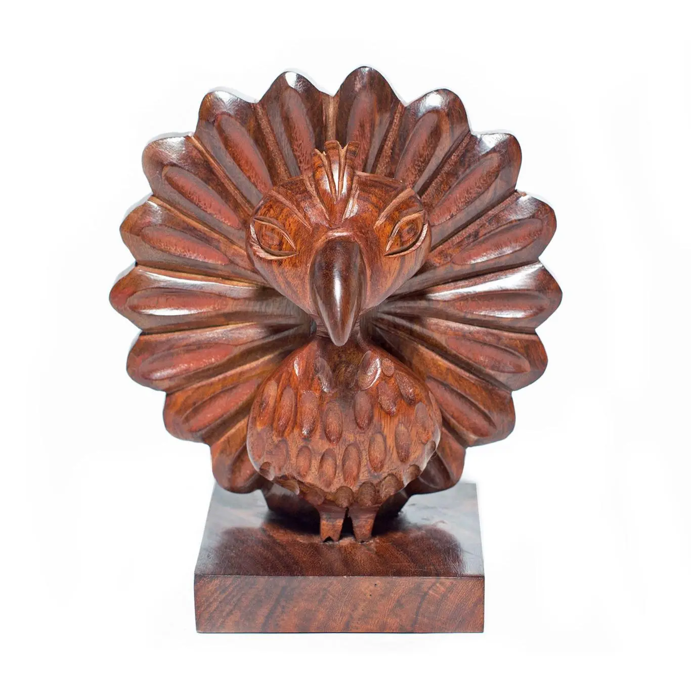 Peacock Glasses Holder Stand - Wood