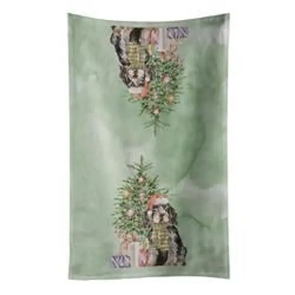 Carolines Treasures CK8216KTWL Cotton Christmas English Cocker Spaniel Black & Tan Kitchen Towel, 25x15 in., Unisex, Smooth Fluffy Cleaning Cloth with Artwork, Multi Color
