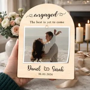 Personalized Engagement Gift, Newly Engaged Gifts for Couple, Engagement Picture Frame, Engagement Photo Gift, Minimalist Engagement Gift, Custom Gift for Him