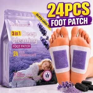 Natural Detox Foot Pads (24 Pcs / 12 Pairs) - Deep Cleansing Ginger, Bamboo & Lavender Patches for Toxin Removal, Stress Relief & Better Sleep | Mother's Day Gift, Summer Vibes