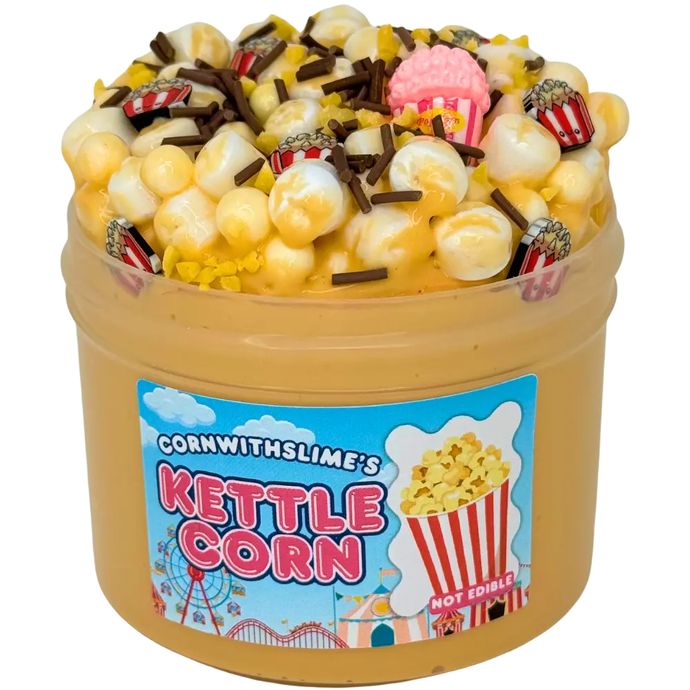 Kettle Corn 8oz Slime Floam Texture Scented Caramel Popcorn