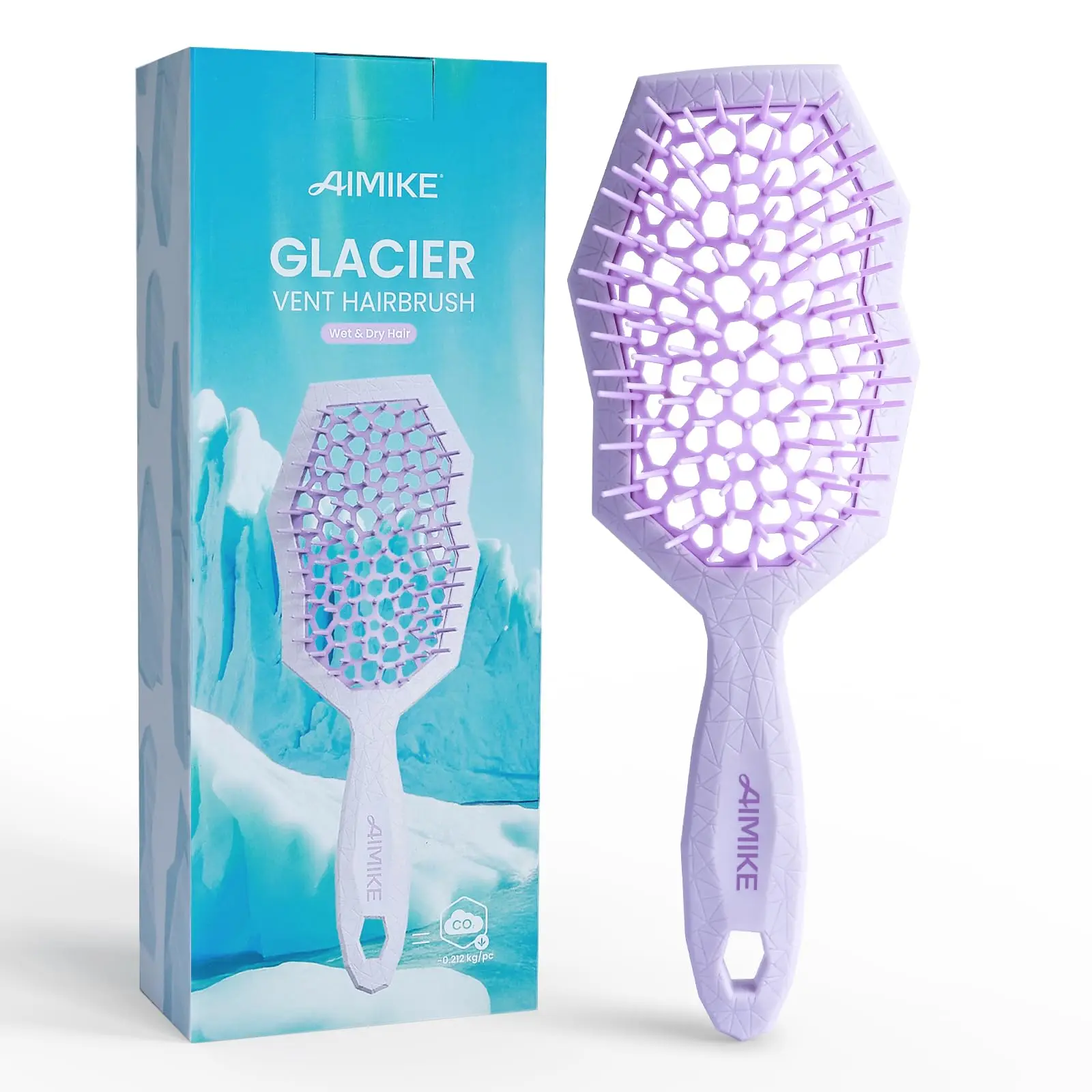 AIMIKE Glacier Detangling Brush, Eco-Friendly Soft Bristle Hair Tool for Pain-Free Wet & Dry Styling on Thick, Curly, Coily, and Afro Kinky 2c-4c Hair, Beauty Products, African Curl, Curly Locks, Hair Care