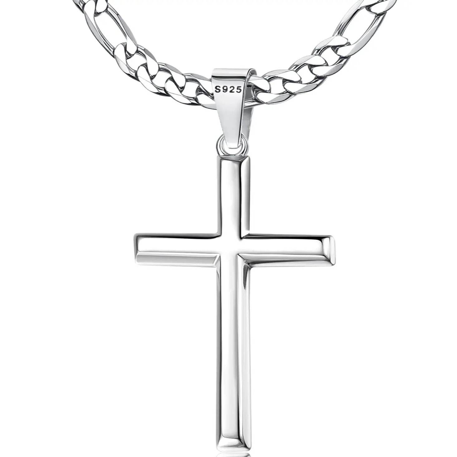 Figaro Chain - Slim Bevel Edge Cross