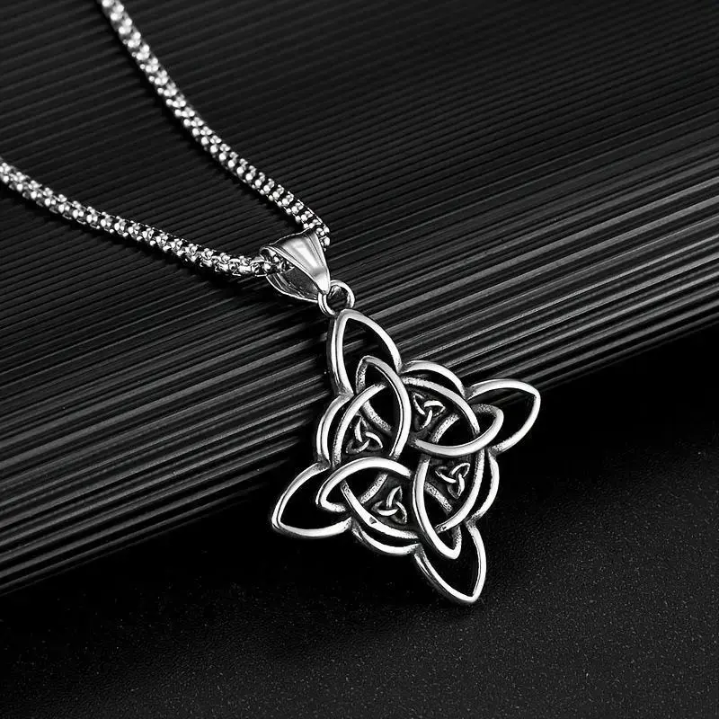 Celtic Knot Necklace Goddess Hecate Symbol Amulet Accessory Cross Knot Design for Men and Women