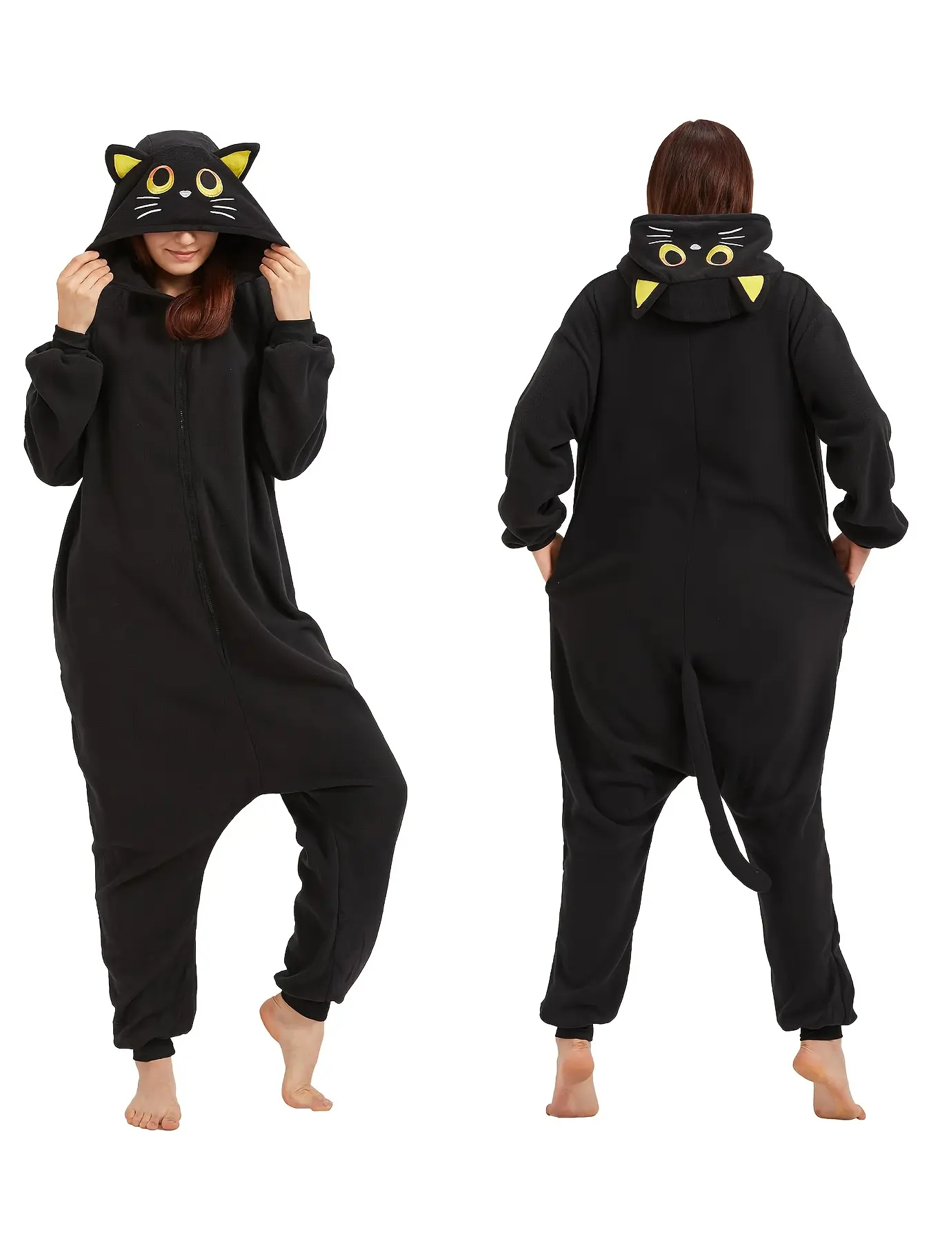 Cat Onesie Halloween Costume Adult Cosplay One-Piece Pajamas Christmas Sleepwear for Women Men fursuit yard sale Set doll lion work dance outfits cow Retro Party Costume Accessory partial Onesie Costume galaxy z flip 5 halloweencostumes canine ears