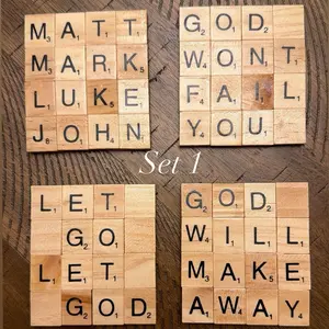 Scrabble Tile Word Coaster Sets
