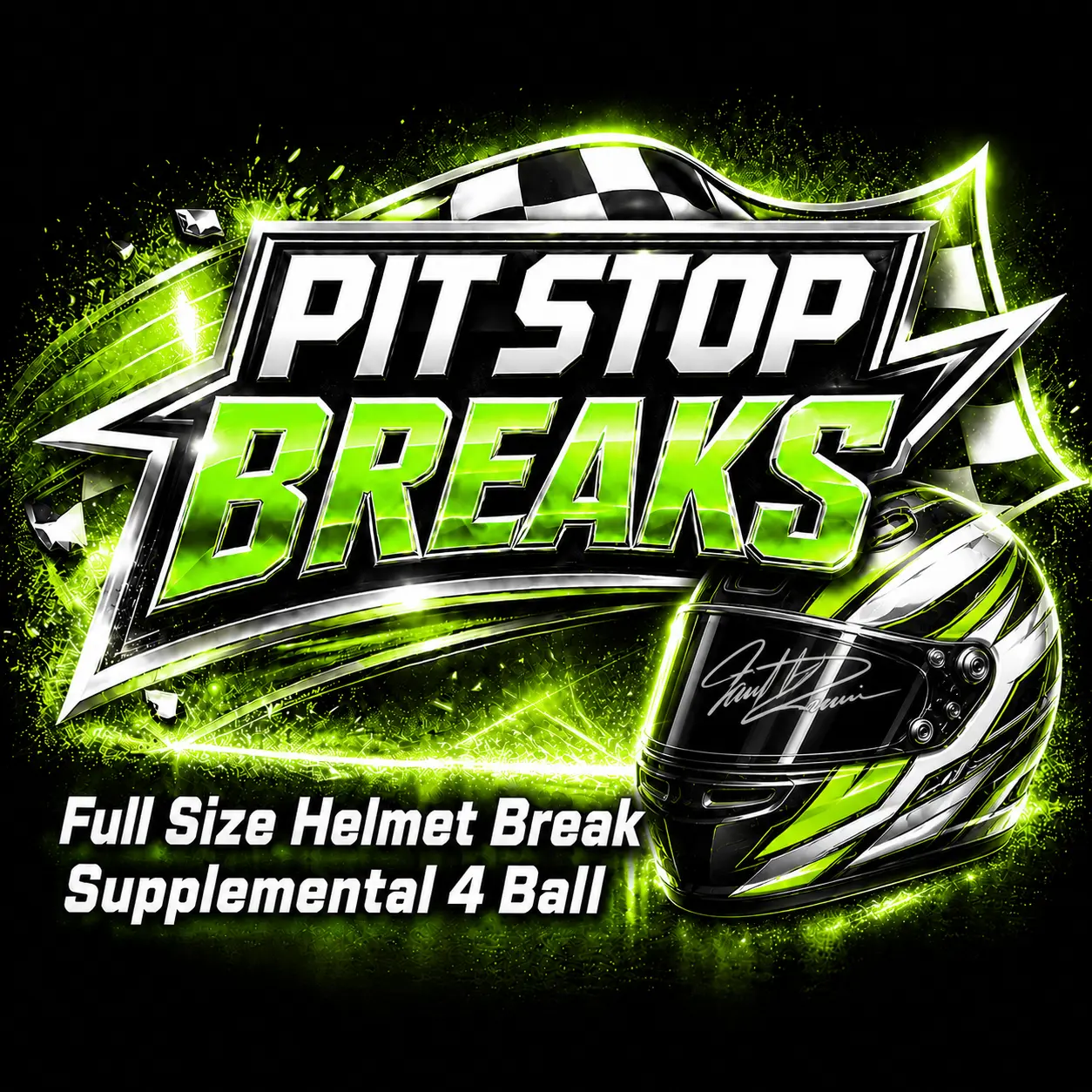 SUPPY 4 BALL BREAK Full Size NASCAR Autographed Racing Helmet