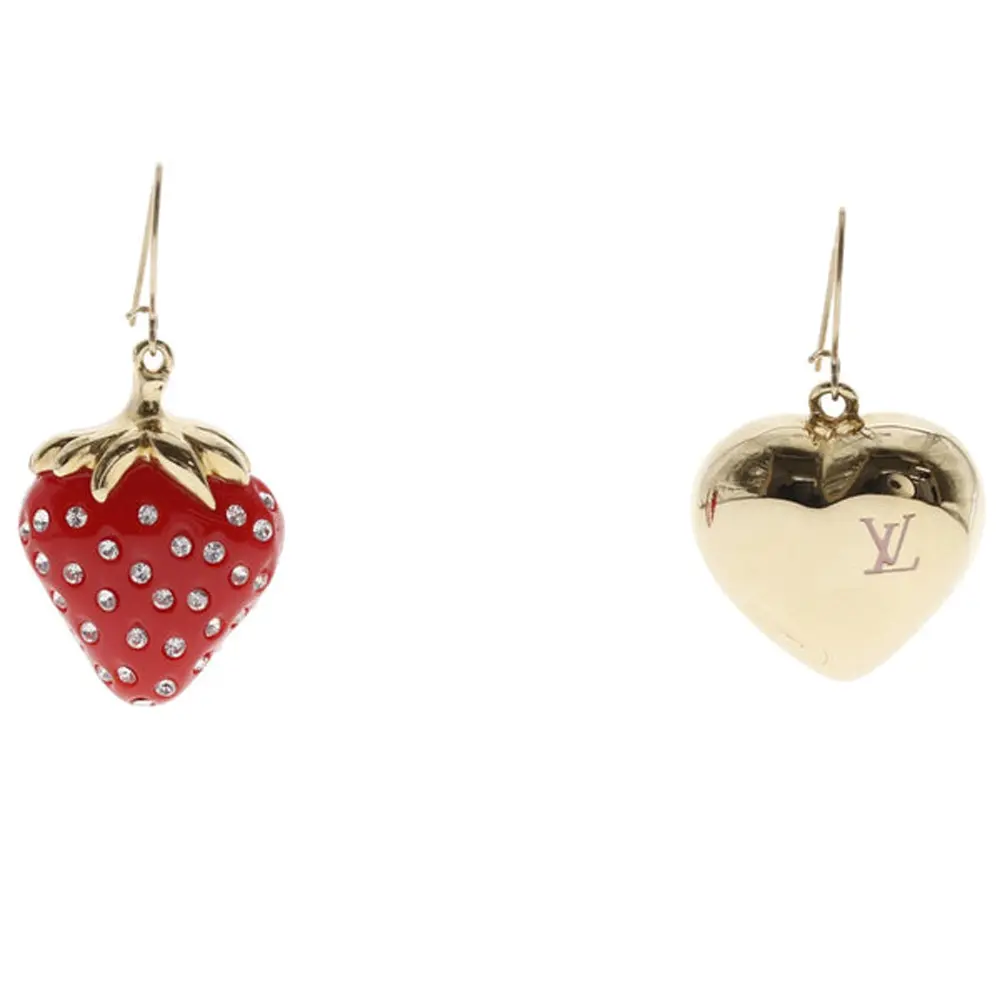 Pre-owned Louis Vuitton Resin / Acrylic Small Leather Goods Boucles D’Oreilles Fraise Earrings