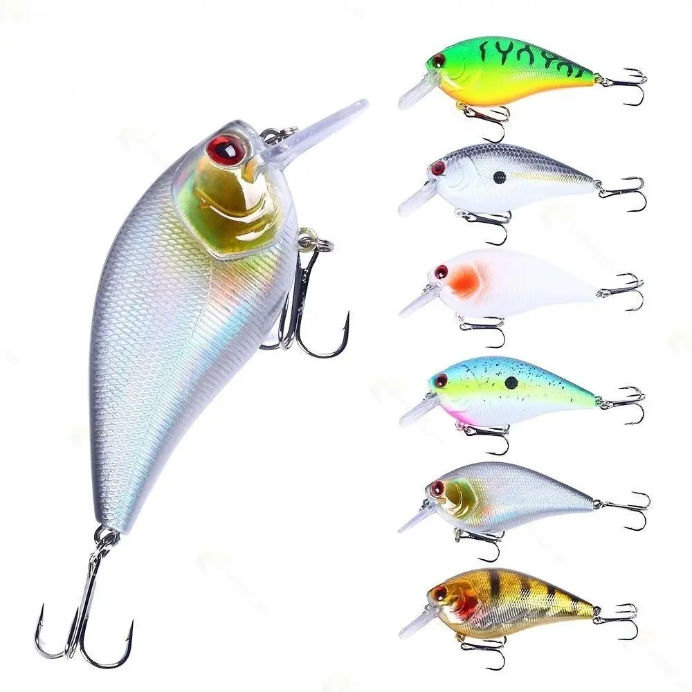 6-Pack Shallow Diving Crankbait Hard Baits, High-Quality Artificial Lures for Bass & Pike, Fishing Equipment for Anglers, Durable Fishing Gear, Fishing Supplies, Angling Supplies