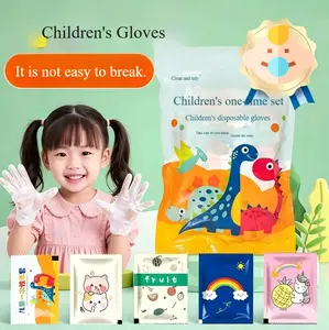 Food Grade Disposable Kids Gloves, Individually Packed Small Packs, Thickened Oil Resistant Single Use Gloves for Children Daily Use
