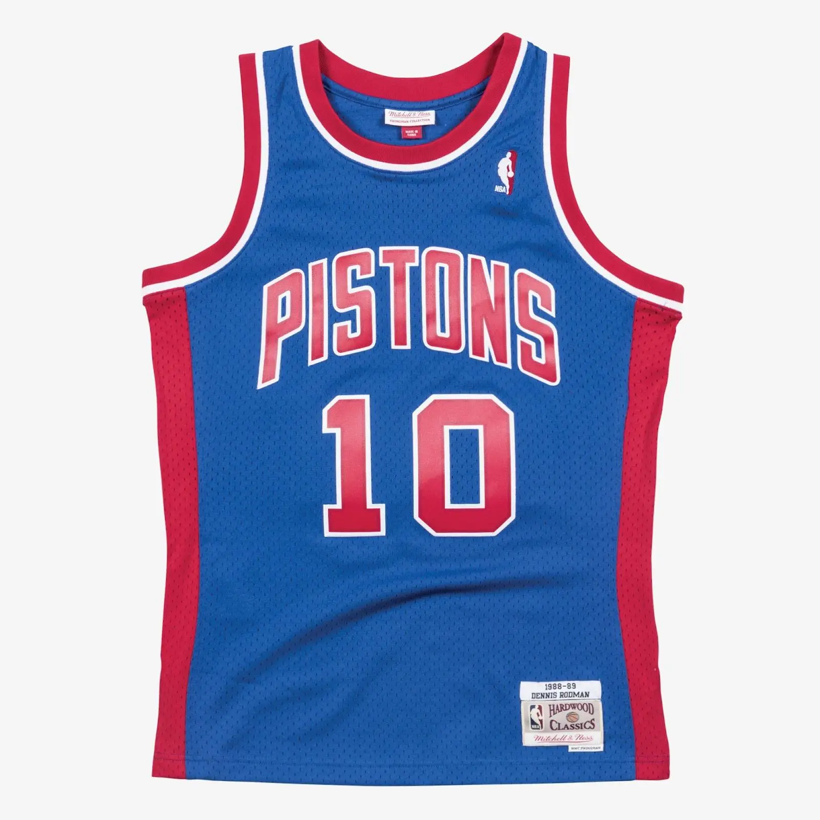 Dennis Rodman Detroit Pistons 1988-89 Blue Swingman Player Jersey NBA Throwback Basketball Hardwood Classics Fan Gear Mitchell & Ness