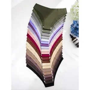 Women's Solid Color Drop Waist Seamless Knicker, Soft Comfy Breathable Panty for Daily Wear, Underwear for All Seasons Option, Fashion Comfy Underwear