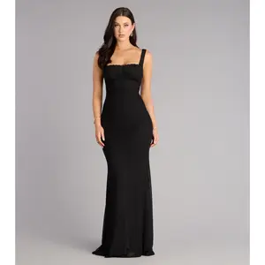 Arden Mesh Lace-Up Mermaid Formal Dress